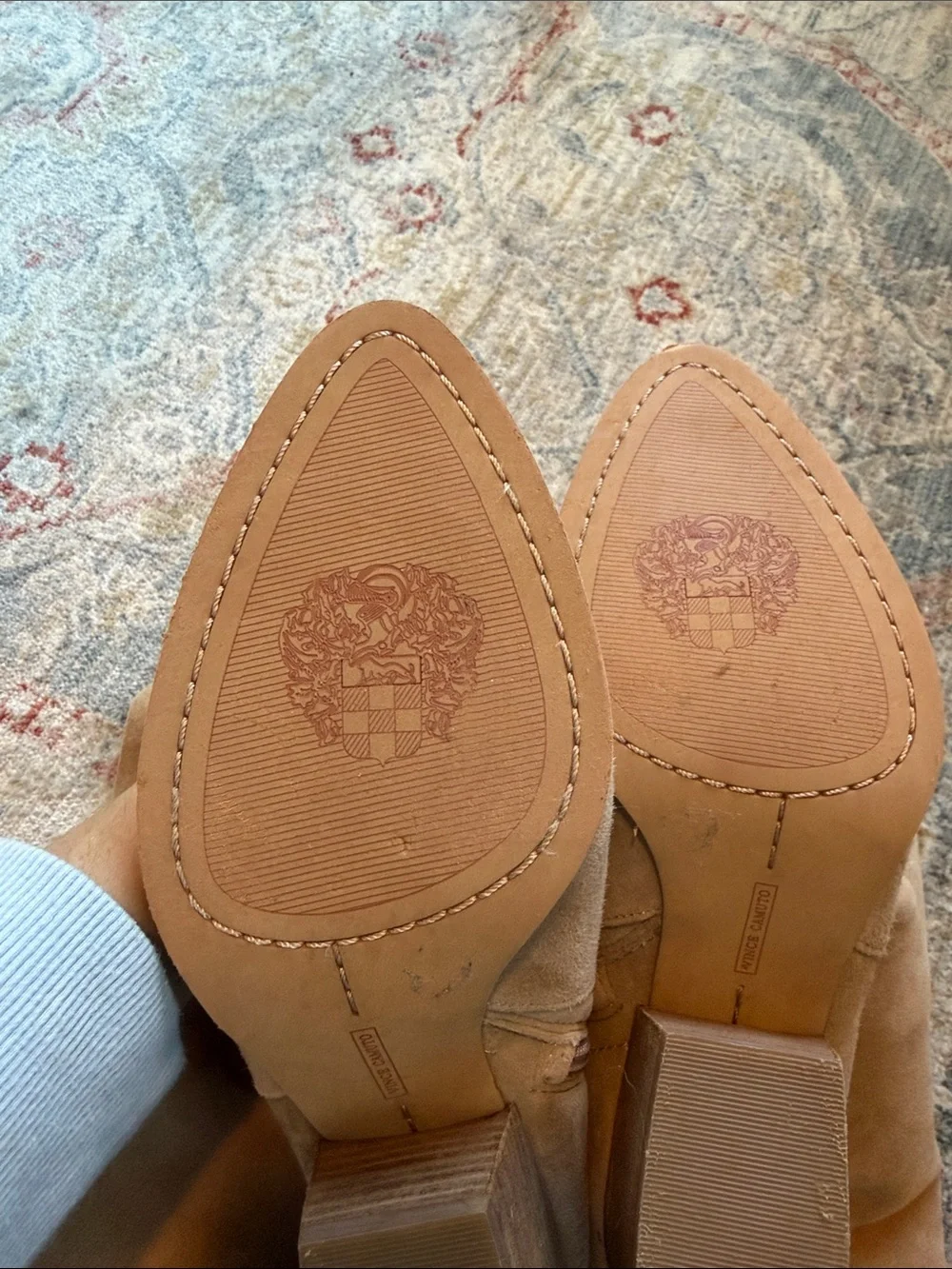 Vince Camuto Over-the-Knee Suede Boots in Taupe